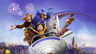 Cartoon movie poster rollercoaster fireworks - free new year wallpaper