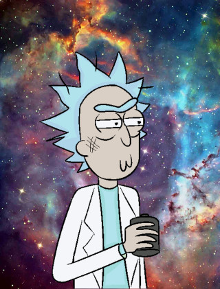 Blue haired glasses cartoon space - digital art free wallpaper