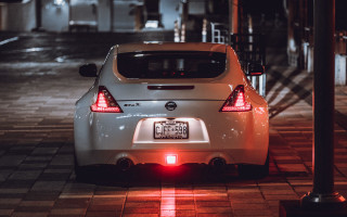 White car night street lights 2 - the tail free wallpaper