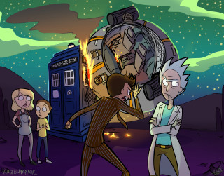 Doctor cartoon phone booth man - a woman and a man free wallpaper