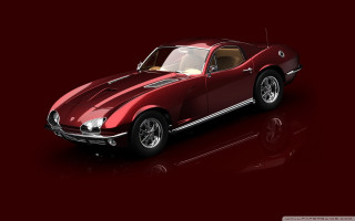 Red sports car red background - a reflection free wallpaper