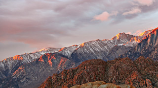 Mountain range pink sky clouds 10 - a pink sky free wallpaper