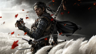 Man sword feathers clouds red - 2 d game art free wallpaper