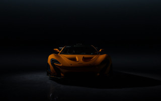 Yellow sports car dark room 29 - a yellow sports car free wallpaper