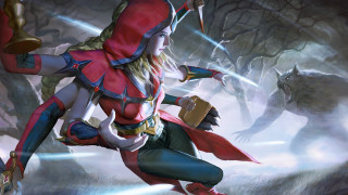 Woman red hood sword box - a red outfit free wallpaper