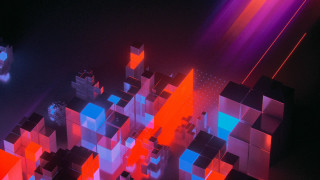 Colorful abstract cubes lines 3d - cube free wallpaper