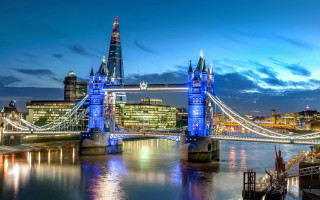 Bridge tower city nightscape architecture - christopher wren free wallpaper