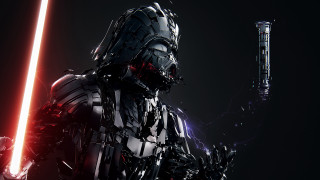 Robot glowing saber armor dark - artstation hq free wallpaper