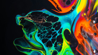 Colorful abstract psychedelic detailed fire - a colorful abstract painting free wallpaper