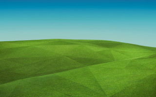 Green field lone tree lowpoly - low free wallpaper