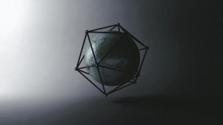 Sphere wireframe gray gradient light - octane renderer free wallpaper
