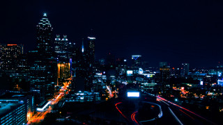 City night lights ferris wheel - dr. atl free wallpaper