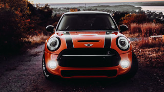 Small car dirt road water - rim free wallpaper