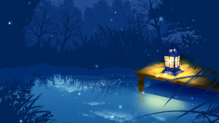 Lantern dock night stars moon - star and a moon free wallpaper