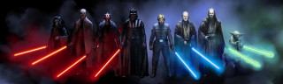Costumed people lightsabers dark smoke 2 - drew struzan free wallpaper