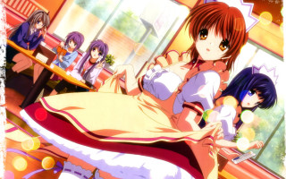 Anime girls room bed table - a laptop free wallpaper