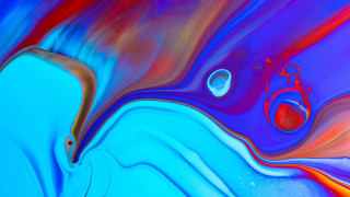 Colorful liquid painting red dot - an abstract painting free wallpaper