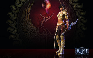 Woman gold outfit sword shield - character art free wallpaper