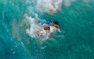 Ocean swimming wave rock aurora - ocean free wallpaper