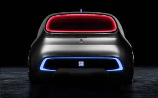 Futuristic car red back blue - the back of its free wallpaper