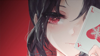 Woman card bleeding eye red - art station free wallpaper