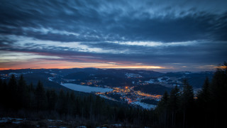 City night hill clouds lake - alen divi free wallpaper