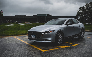 Silver car parking lot cloudy 2 - clean free wallpaper