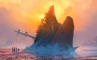 Large ship ice water matte - darek zabrocki free wallpaper