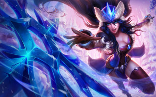 Vastaya sword woman blue ice - a sword free wallpaper for desktop