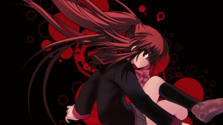 Woman redheart anime schooluniform longhair - holding free wallpaper
