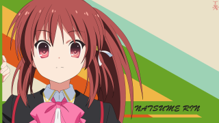 Anime girl red hair pink - her neck free wallpaper