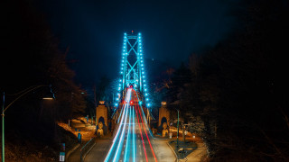 Bridge lights tiltshift night sky - a street free wallpaper