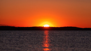 Sunset horizon water boat trees - the horizon free wallpaper