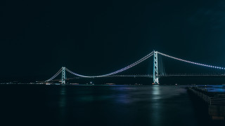 Long bridge clocktower fullmoon night - a clock tower in the distance free wallpaper