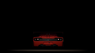 Red car dark hood lights - expressionism free wallpaper