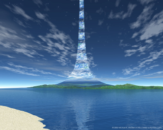 Tall tower water blue sky - elysium free wallpaper
