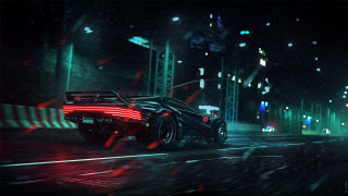 Futuristic car city night neon 2 - blade runner free wallpaper