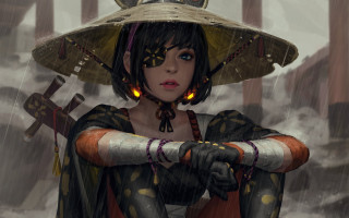 Woman hat rain cross arm - artgerm free wallpaper for desktop
