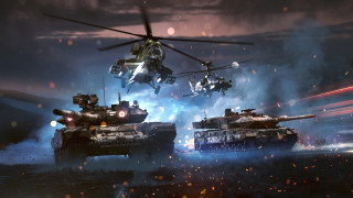 Battlefield helicopter tanks city explosion - darek zabrocki free wallpaper