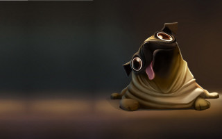 Cartoon dog hat scarf sitting - a hat and scarf free wallpaper
