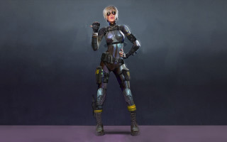 Eve rider futuristic suit gun - her hand and a gun free wallpaper