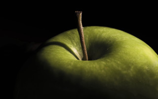Green apple stem moon night - a green apple free wallpaper