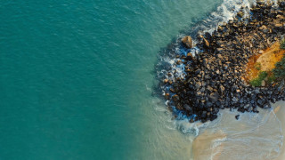Beach rocks rainbow ocean abstract - ocean free wallpaper