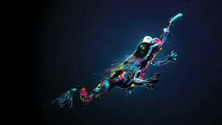Colorful lizard flying psychedelic airbrush - craola free wallpaper