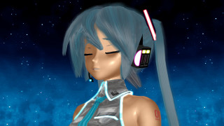Aqua astronaut twintails starry sky - a sci free wallpaper