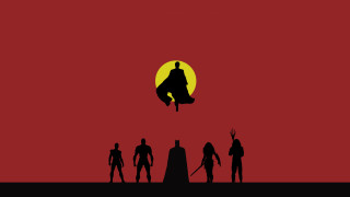 Group people red background silhouette - marvel free wallpaper