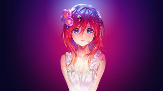 Pink hair butterfly white dress - a pink bow free wallpaper