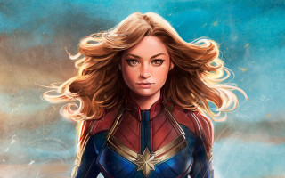 Woman captain america beach ocean - behind her free wallpaper