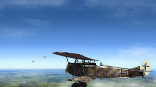 Small airplane green field blue - dieselpunk free wallpaper