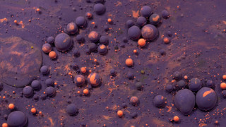 Orange black dots ultrafine painting - octane renderer free wallpaper